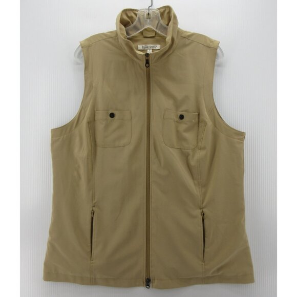 Travel Smith Vest Large Khaki Utility Full Zip Jacket Hiking Travel* - Picture 1 of 13